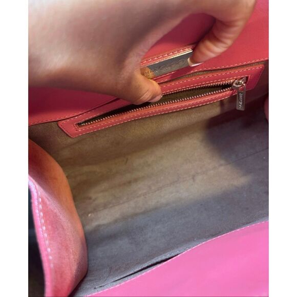 Jimmy Choo Riley Mini Bag Purse Pink Leather & Suede Preppy Convertible Handbag - Picture 7 of 8